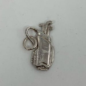 Vintage Golf Bag with Clubs Sterling Silver Charm
